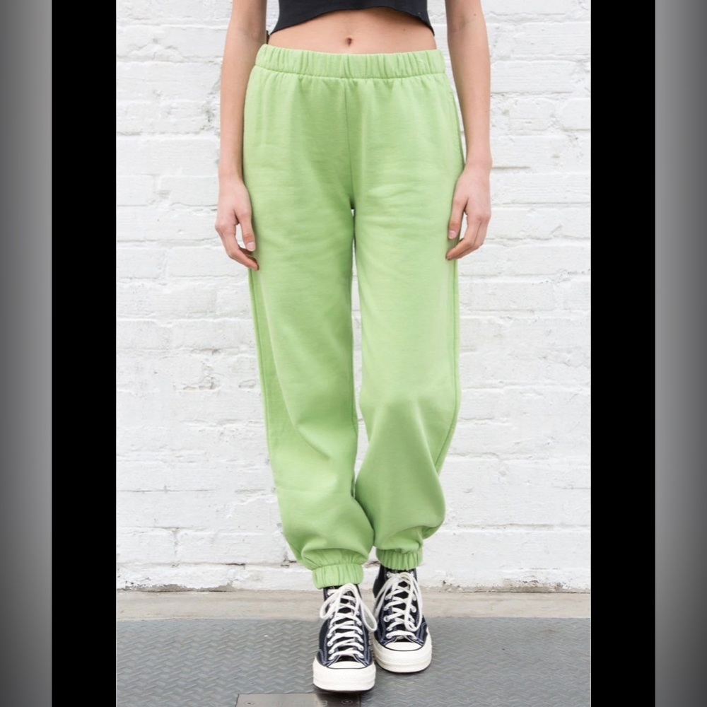 Brandy Melville Rosa Lime Green Sweatpants Casual S M L Athletic
